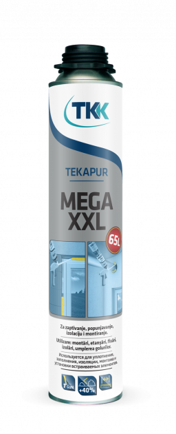 Профессиональная летняя монтажная пена TKK Tekapur Mega XXL 65 L, 850 мл