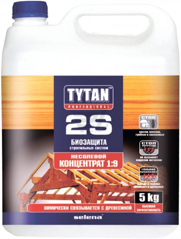 Антисептик для стропильных систем Tytan 2S концентрат 1:9, 5 кг