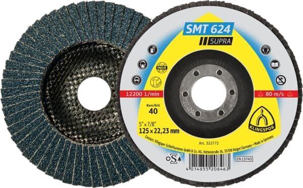 Лепестковый тарельчатый круг Klingspor SMT 624 125X22,23 P40