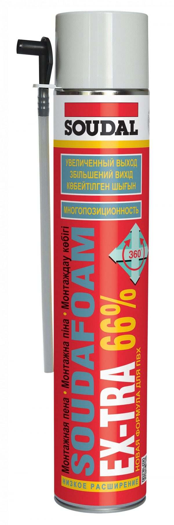 Ручная монтажная пена  SOUDAL EX-TRA 66%, 750мл
