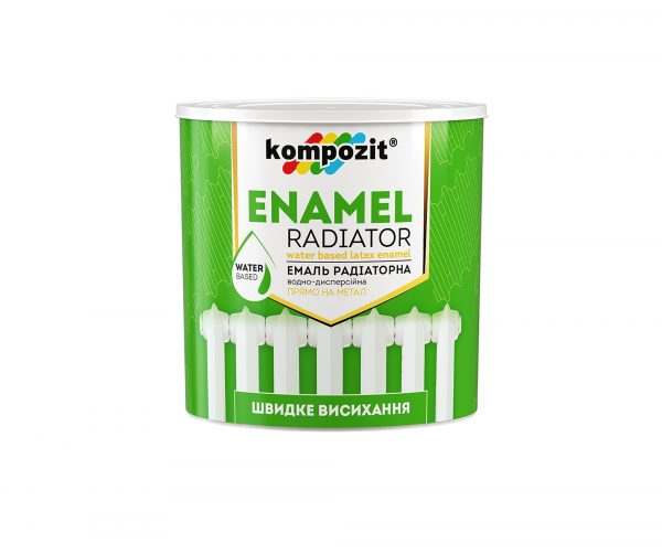 Эмаль акриловая радиаторная Kompozit белая матовая, 0.3 л