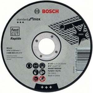 Отрезной круг Bosch Standard по нержавейке 115х1.6мм SfI, прямой, 2608603170