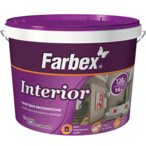 Краска интерьерная белая Farbex Interior (база А), 1.4 кг