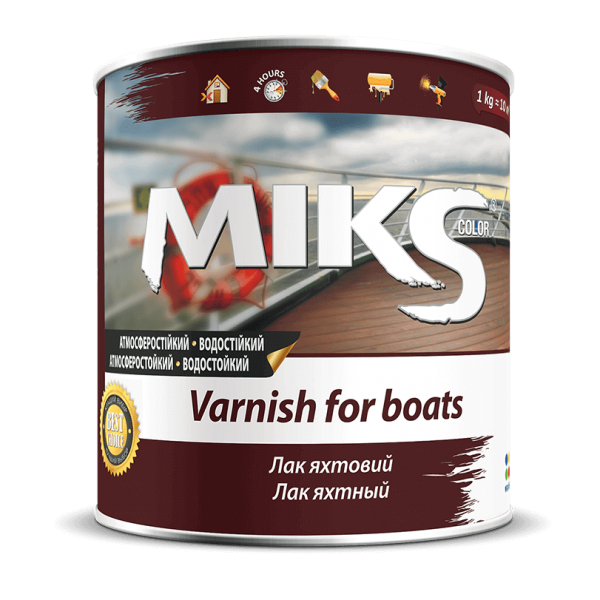Лак яхтный алкидно-уретановый МИКС шелковисто-матовый, 0.6 кг