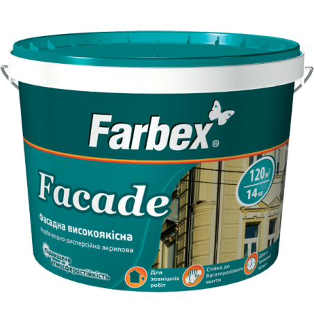 Краска фасадная высококачественная Farbex Facade (база А), 4.2 кг
