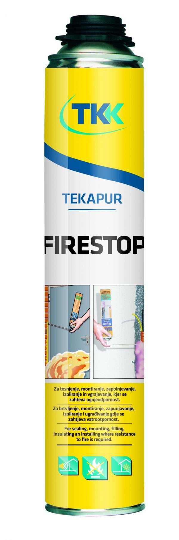 Профессиональная огнеупорная пена TKK Tekapur FIRESTOP Gun B1, 750 мл