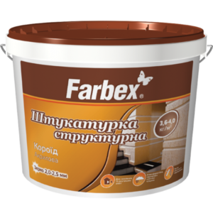 Декоративная штукатурка Farbex Короед (размер зерна 2,0 – 2,5 мм), 18 кг