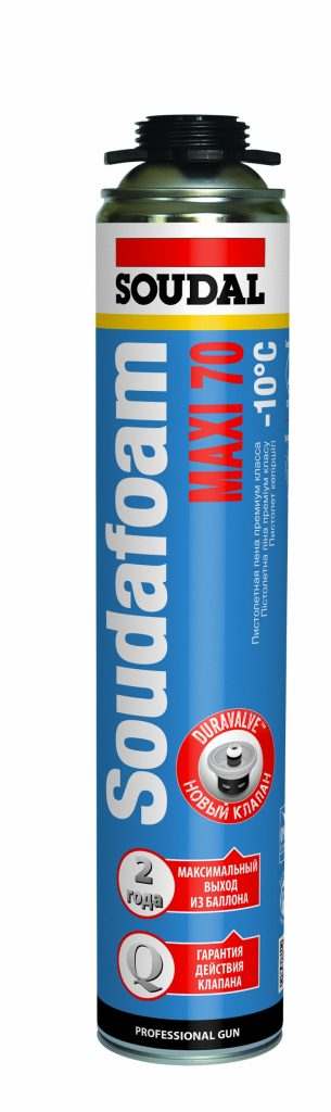 Профессиональная зимняя монтажная пена  SOUDAL MAXI 70, 870мл