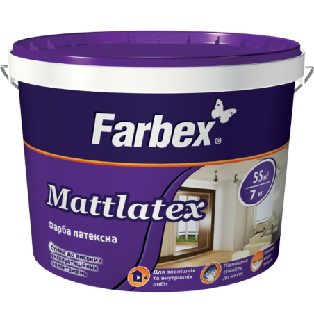 Краска латексная для  внутренних работ Farbex Mattlatex, 14 кг