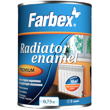 Эмаль акриловая для радиаторов Farbex, 0.75 л