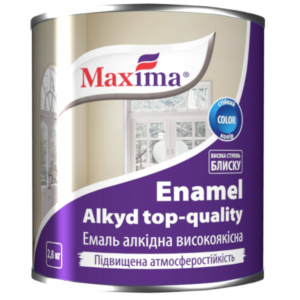 Эмаль алкидная Maxima белая (глянцевая), 2.8 кг