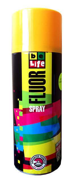 Флуоресцентная аэрозольная эмаль Belife Fluor Paint 400 мл, Оранжевая