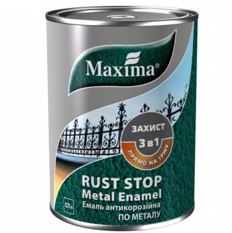 Эмаль 3 в 1 молотковая Maxima серебристая, 0.75 л