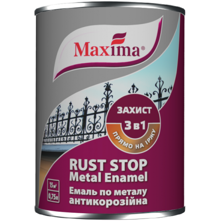 Эмаль 3 в 1 глянцевая Maxima темно-коричневая, 0.75 л