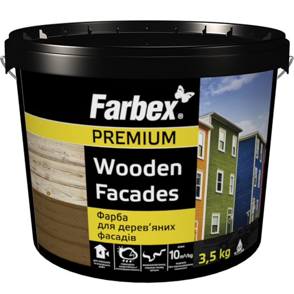 Краска для деревянных фасадов Farbex зеленая, 6 кг