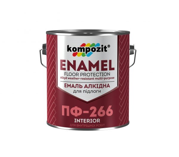 Эмаль для пола ПФ-266 Kompozit желто-коричневая, 2.8 кг